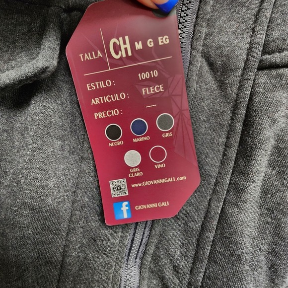 Giovanni Gali Fleece Jacket Mens Small Gray Sherpa Lined‎ Full Zip Hooded NEW - Picture 5 of 13